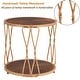 preview thumbnail 14 of 14, Round Wood Frame Side Table Coffee End Table Antique Black/Gold Living Room Bedroom