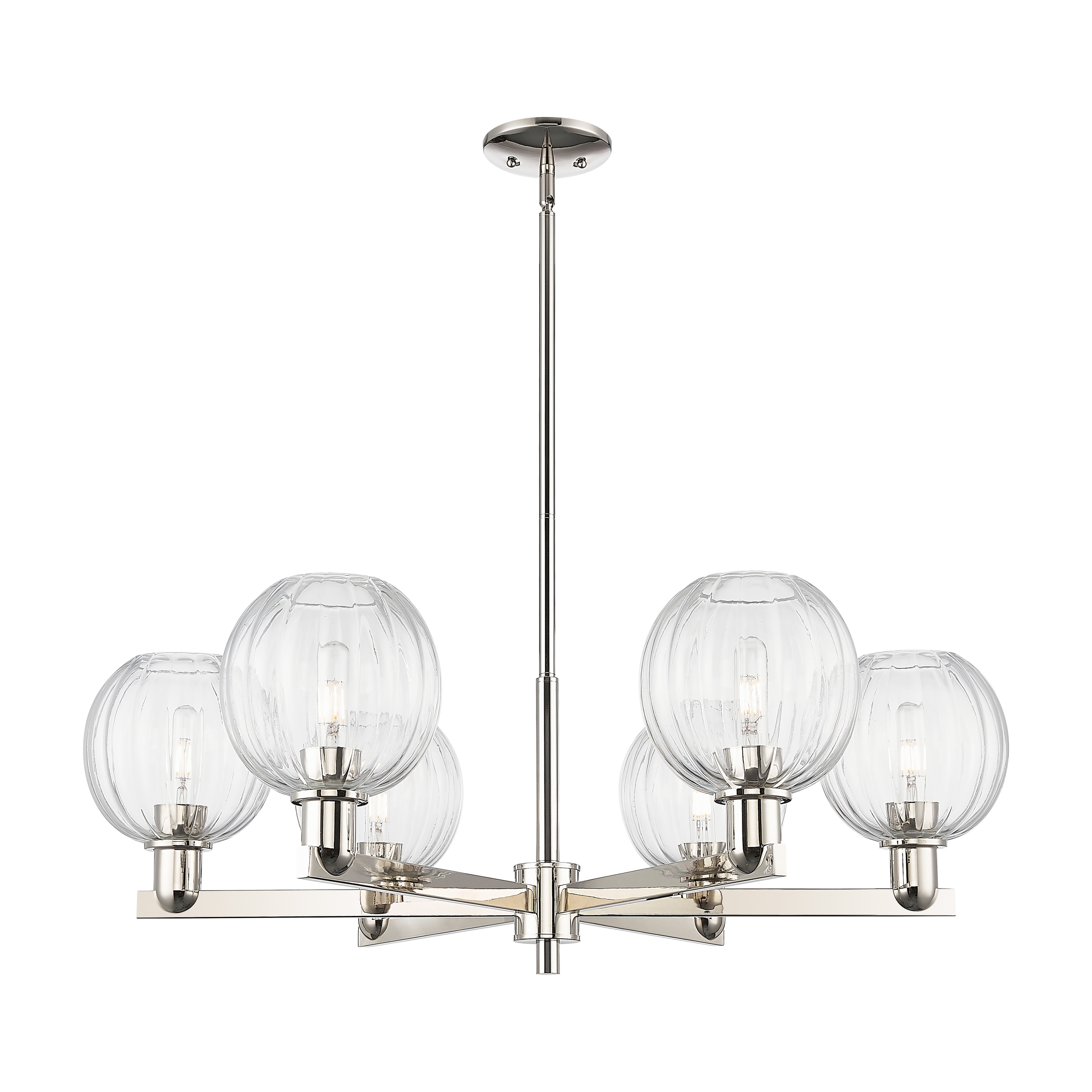 Innovations Lighting Downtown Urban - Preston - 6 Light 24" Globe Shade Stem Hung Chandelier