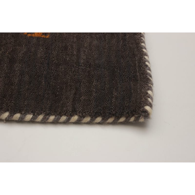 Kashkuli Gabbeh Grey Rug 2'7" x 6'5" - 2'7 x 6'5