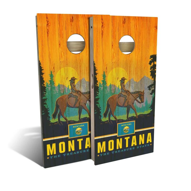 Montana State Pride Outdoor Cornhole Board Set