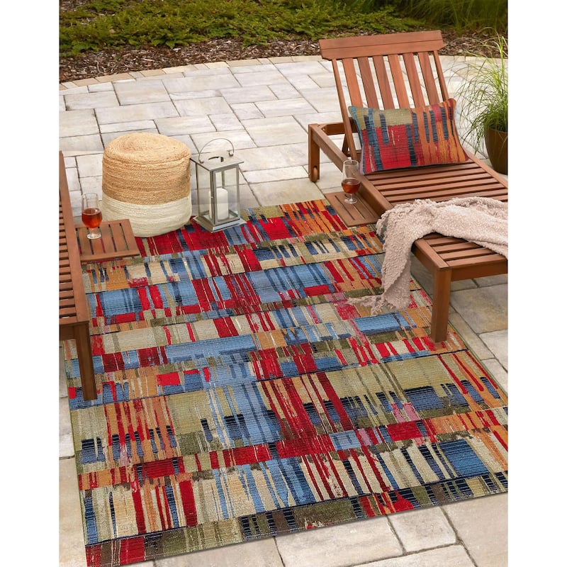 Liora Manne Marina Paintbox Indoor/Outdoor Pillow Multi