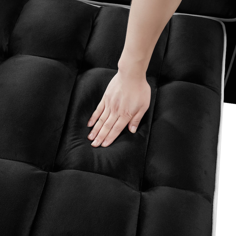 Velvet Single Convertible Sofa Bed with USB Charging Port