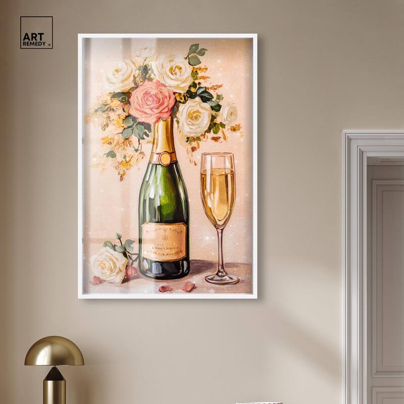 Blooming Champagne Vase Shadowbox by Art Remedy