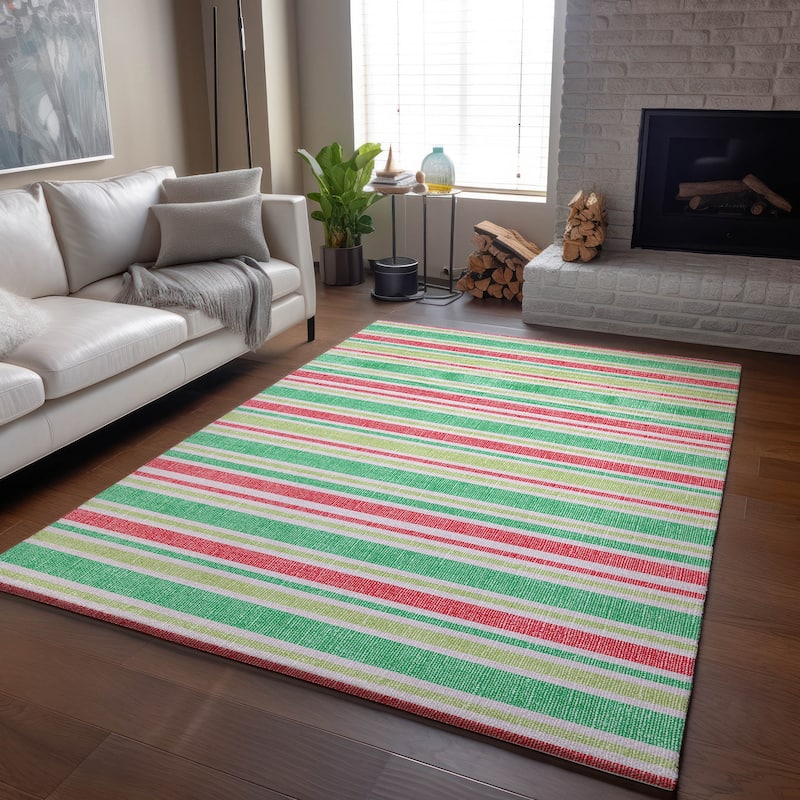 Premium Washable Super Soft Modern Cabana Stripe Mayfield Rug