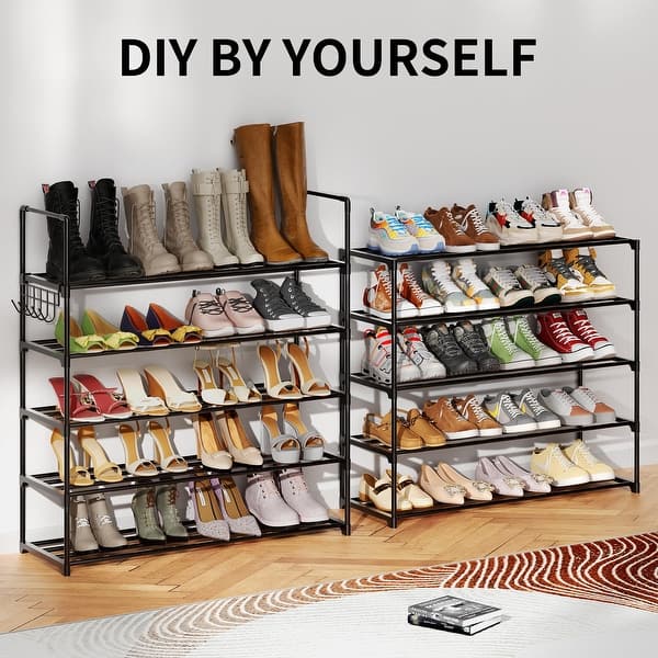 Shoe Rack with Cover, 10 Tier Shoe Organizer Storage for 40-50 Pairs Sneaker and Shoe Rack with Cover, 10 Tier Shoe Organizer Storage for 40-50 Pairs Sneaker and