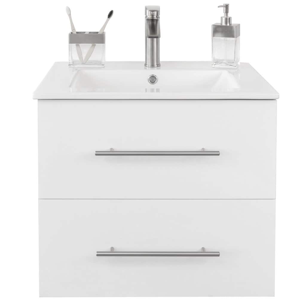 Utopia 24" Single Sink Wall-Mounted Bathroom Vanity Set