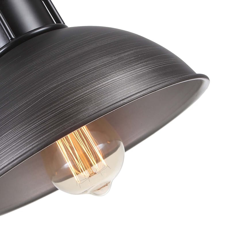 3-Light Industrial Farmhouse Dome Pendant Metal Linear Kitchen Island Pendant Light Oil Rubbed Bronze Finish - N/A