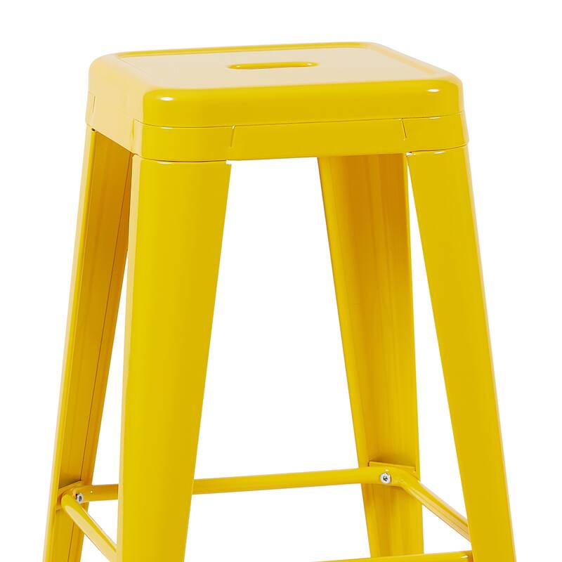 AC Pacific 30 Inch Industrial Stackable Metal BarStools Set of 4