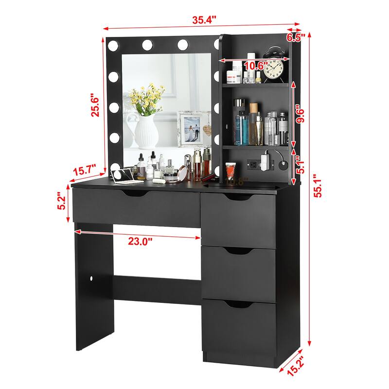 Four-drawer dressing table