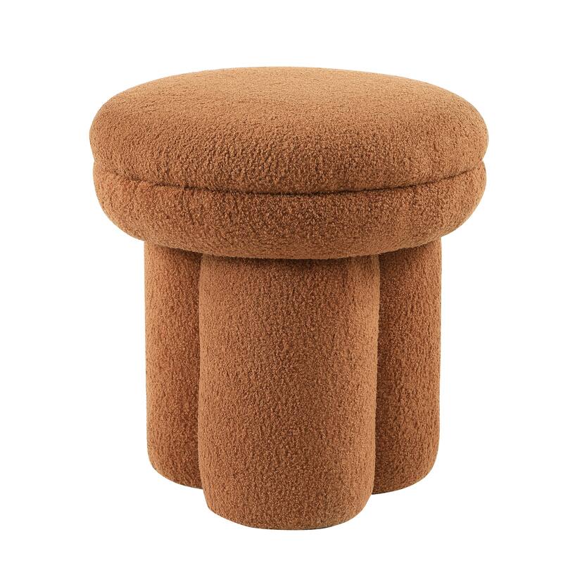 Furniture of America Ronan Modern 18-inch Mushroom Upholstered Ottoman