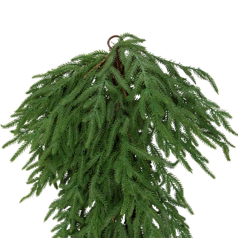 Norfolk Pine Artificial Christmas Teardrop Swag - 28"