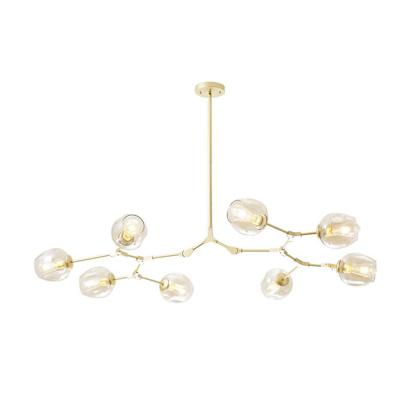Cusp Barn Sputnik Chandeliers 8-Light Modern Mid Century Ceiling Light Adjustable Pendant Light Fixture for Hallway Foyer