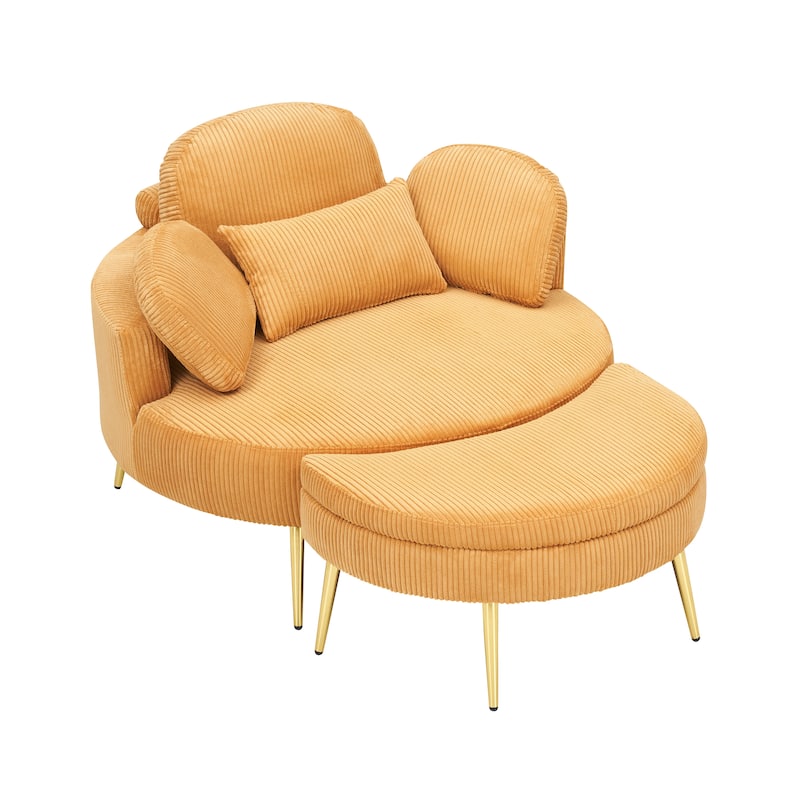 61 Inches Comfortable Seat, Small Sofa With Small End Table, Suitable For Lunch Break Casual Afternoon Tea Time Seat