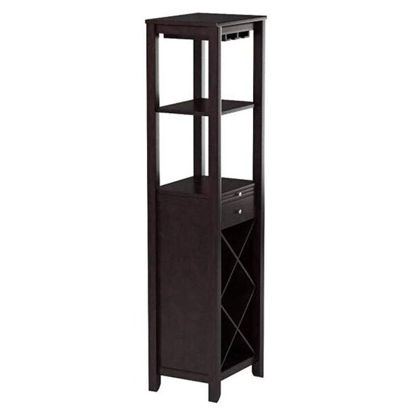 Vintage Wine Cabinet in Wenge MDF Cabinets with 2 Open Partitions