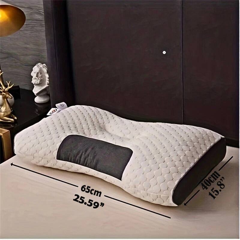 Set of 4 Ergonomic Cervical Neck Pillows, Orthopedic Contour Support Bed Pillow with Washable Covers - N/A