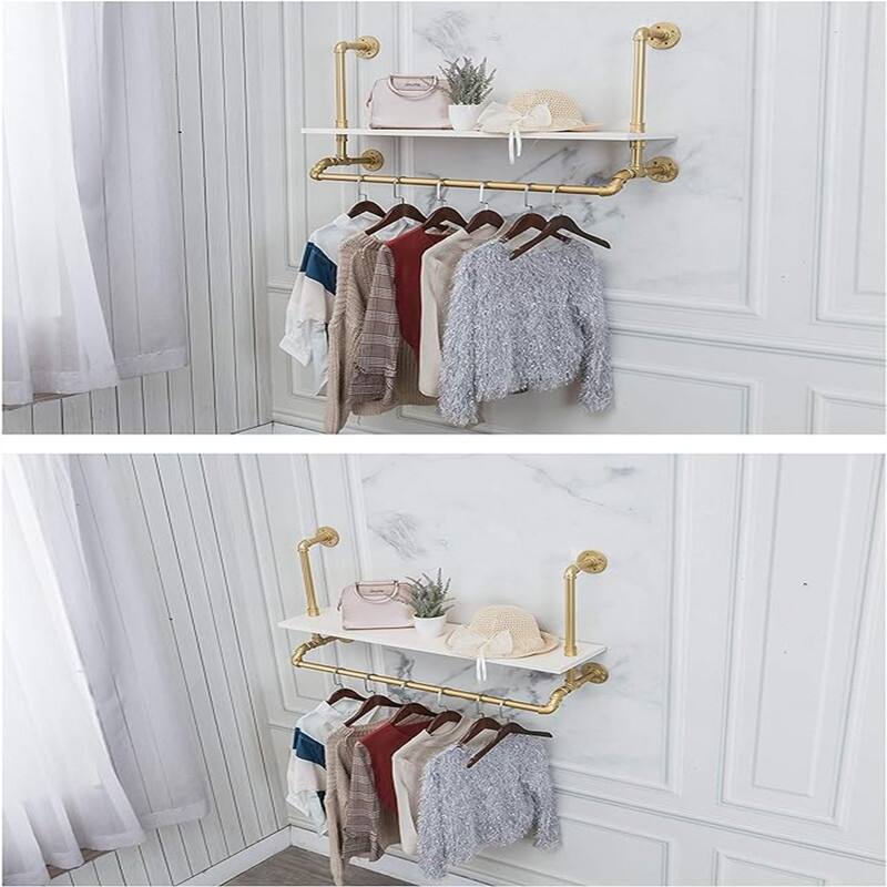 Gold,White,Industrial Detachable Wall Mounted - 20"D x 40"W x 10"H