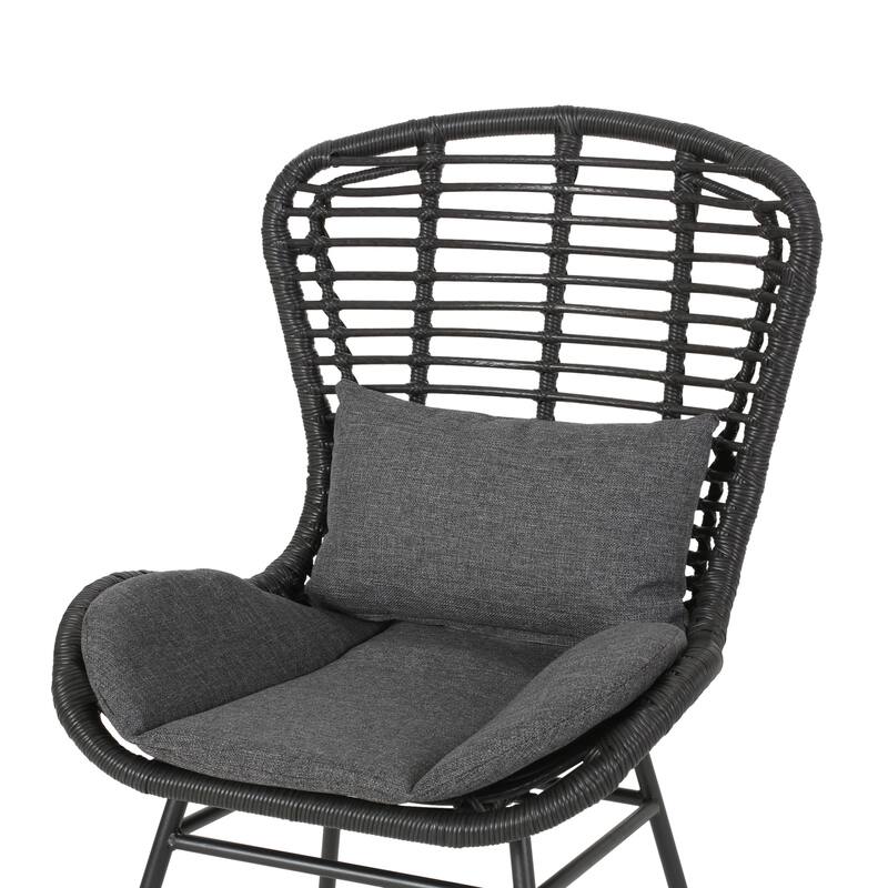Rattan Outdoor Accent Chair with Cushions for Patio, Balcony