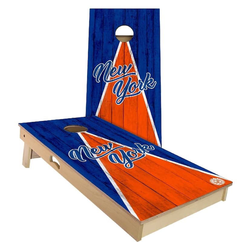 New York Triangle Baseball Outdoor Cornhole Board Set
