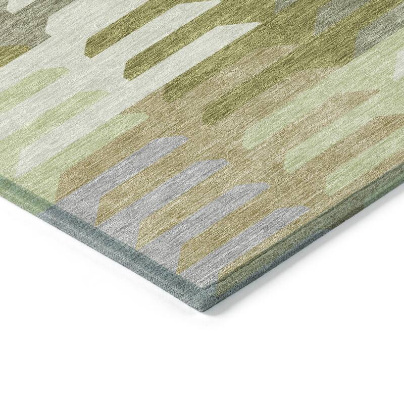 Machine Washable Indoor/ Outdoor Modern Stacks Chantille Rug