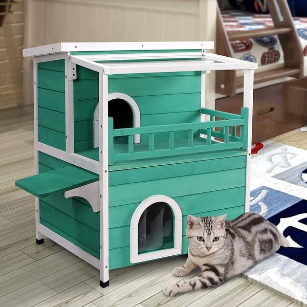 Shop Lovupet 2 Story Weatherproof Wooden Outdoor Indoor Luxurious