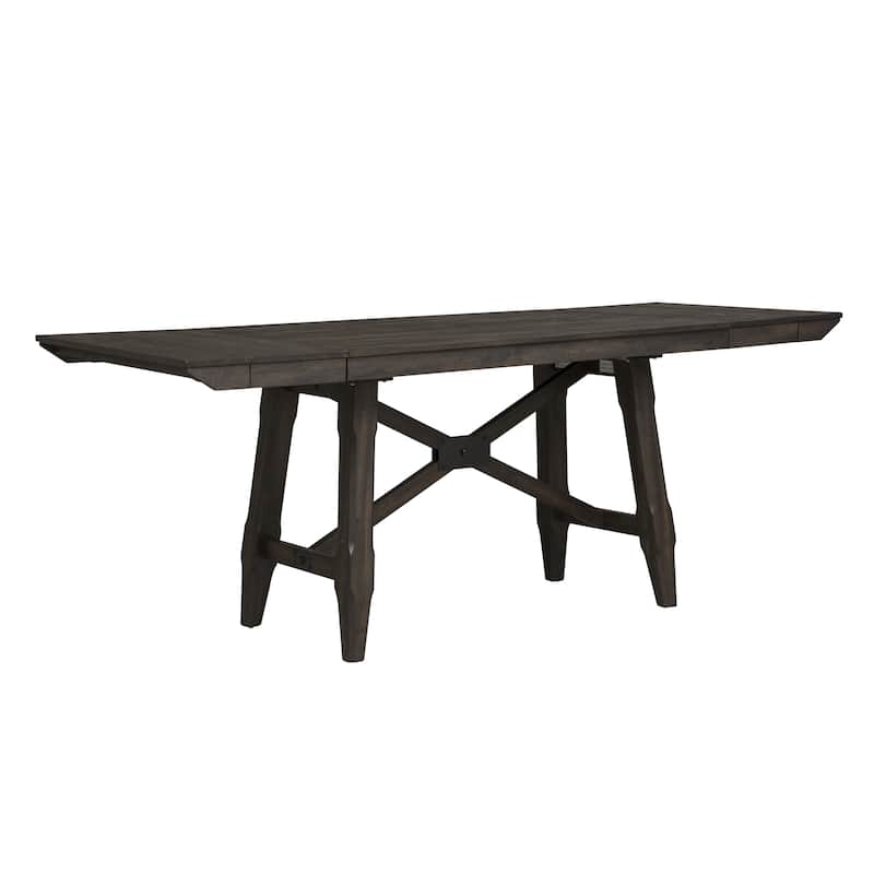 Double Bridge Dark Chestnut 6 Piece Gathering Table Set