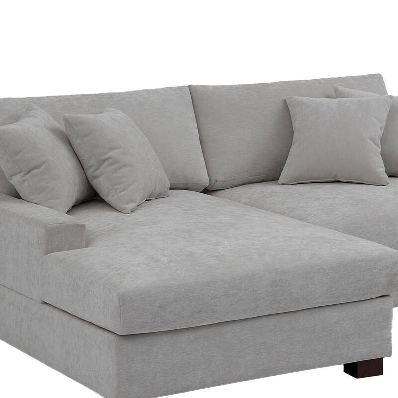 Oversized Modern Chenille Modular Sectional Sofa with Chaise