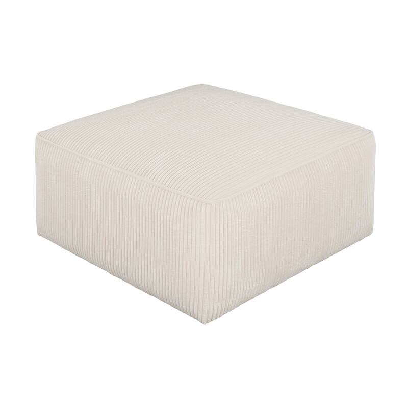 Roomfitters Square Upholstered Ottoman Coffee Table with Modern Low Profile Design