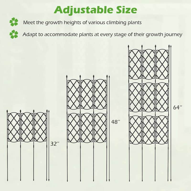 Costway 1/2 PCS 58" x 73" Garden Trellis for Climbing Plants Rustproof