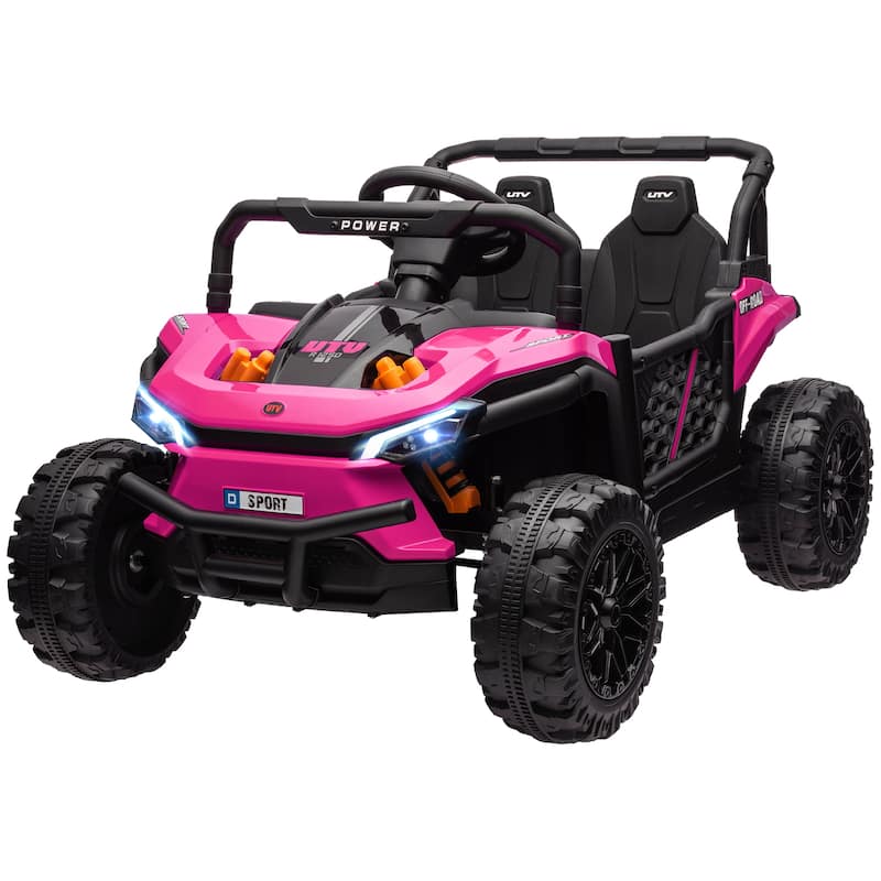 12V Kids Electric Car with Parent Remote, Ride-On Car Off-Road Toy Car All-Terrain Car with LED Light
