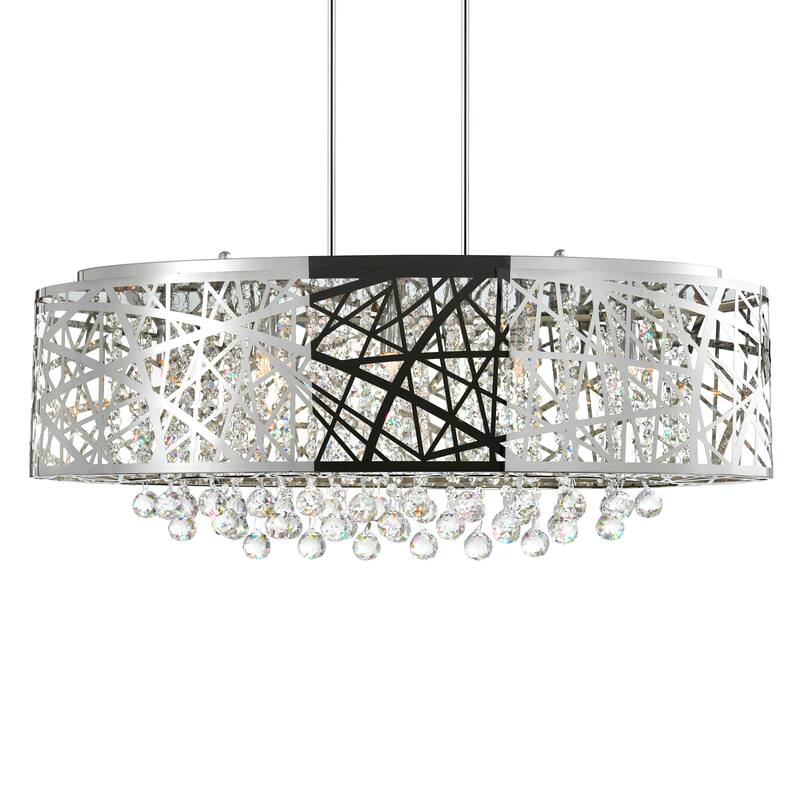 Eternity 8 Light Drum Shade Chandelier With Chrome Finish - Stainless Steel