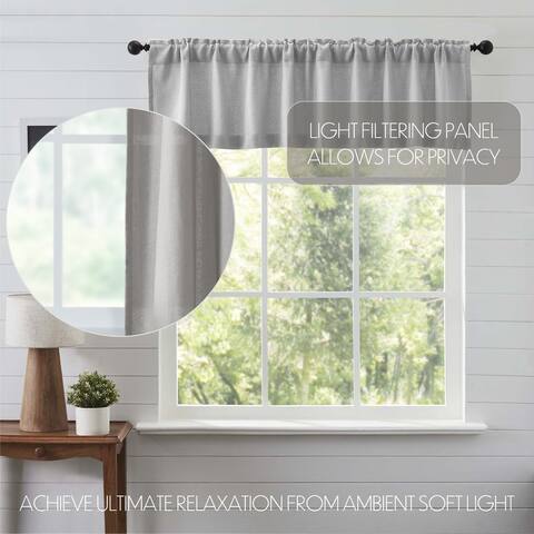 Burlap Dove Grey Valance 16x72