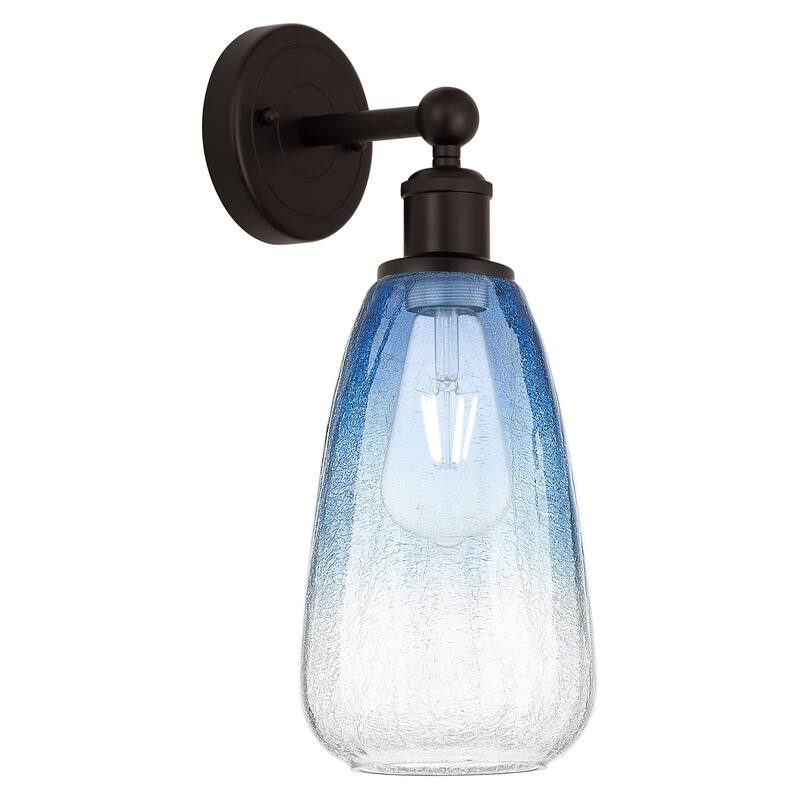 Innovations Lighting 616-1W-16-6 Brookhaven Almond Sconce Brookhaven - Oil Rubbed Bronze / Sapphire Blue