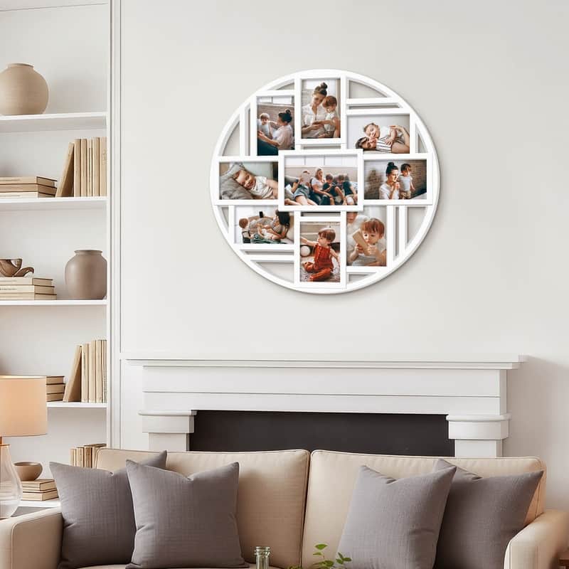 Hello Laura 9 Opening Round 4×6 Collage Wall Frame Multi Picture Photo Frame for Wall