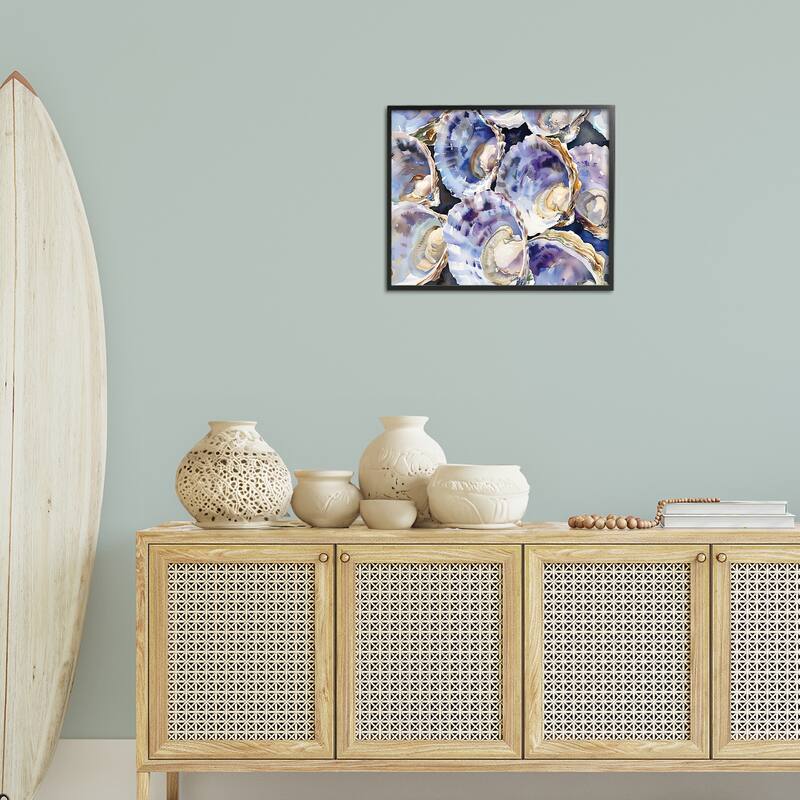 Stupell Maritime Clams & Oysters Framed Giclee Art Design By Heidi Kuntz