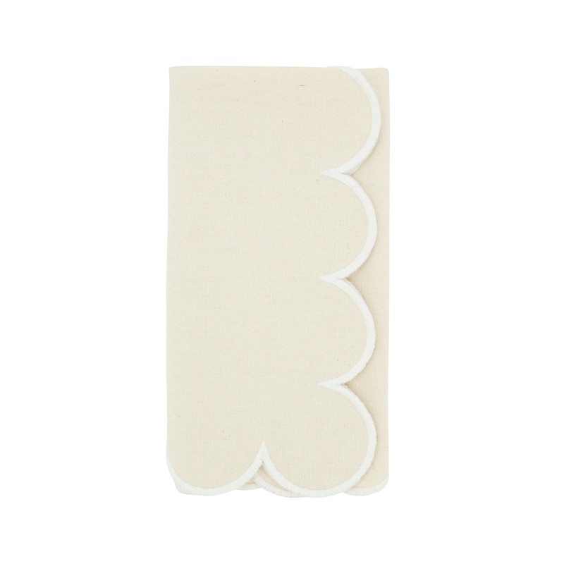 Scalloped Hem Napkin (Set of 4) - Set of 4 - Natural