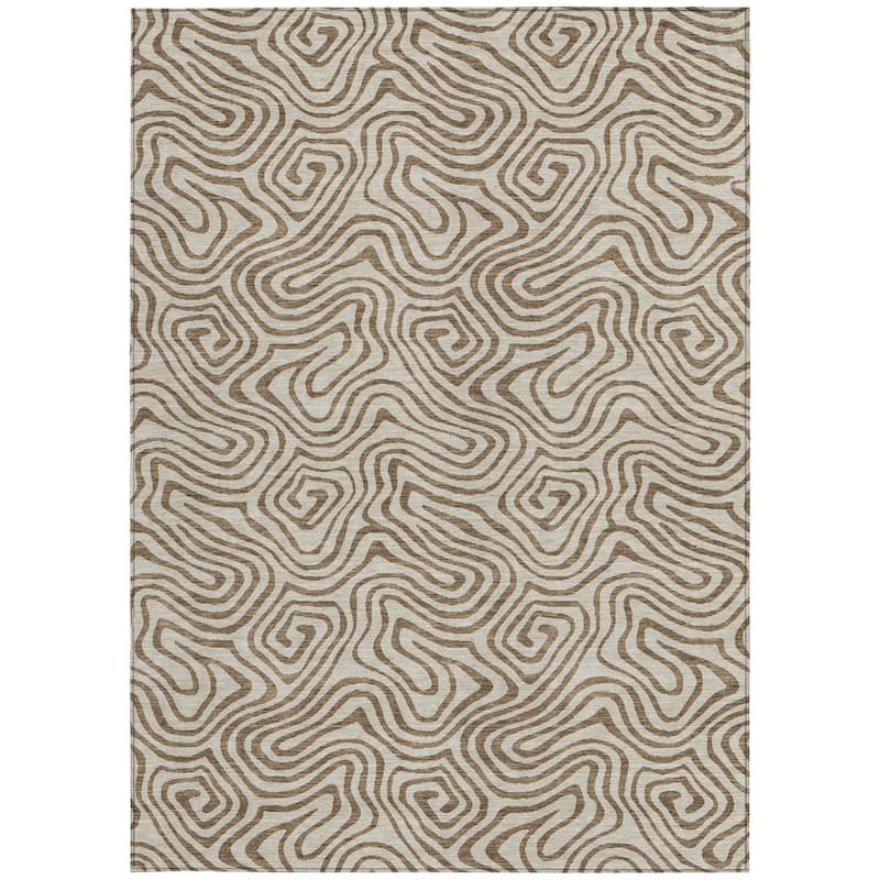 HomeRoots Abstract Transitional Rectangle Outdoor Rug