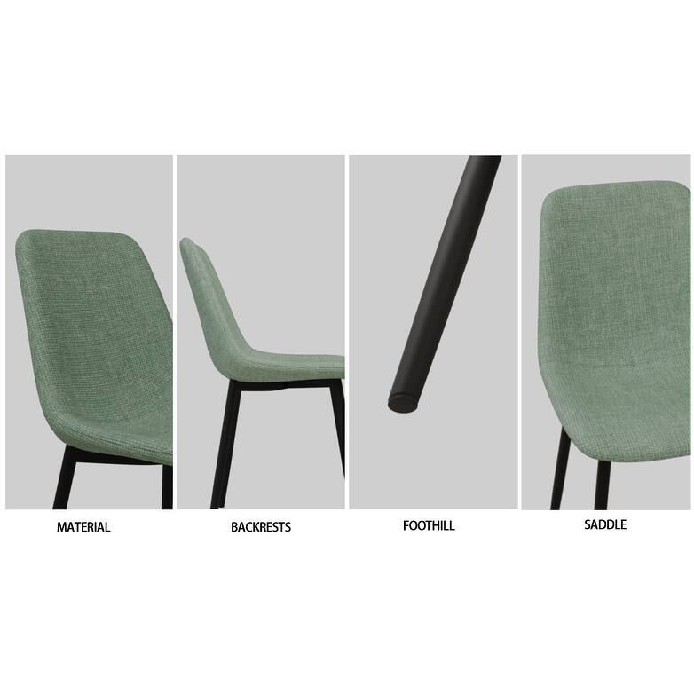 Modern Style 5-Piece Dining Set with Light Wood Rectangular Metal Base Table and 4 Square Corner Suede Dining Chairs