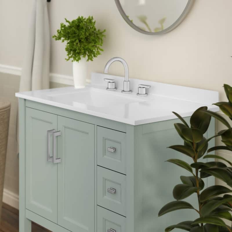Bathroom Vanity with Sink, Open Storage, and Storage Drawers