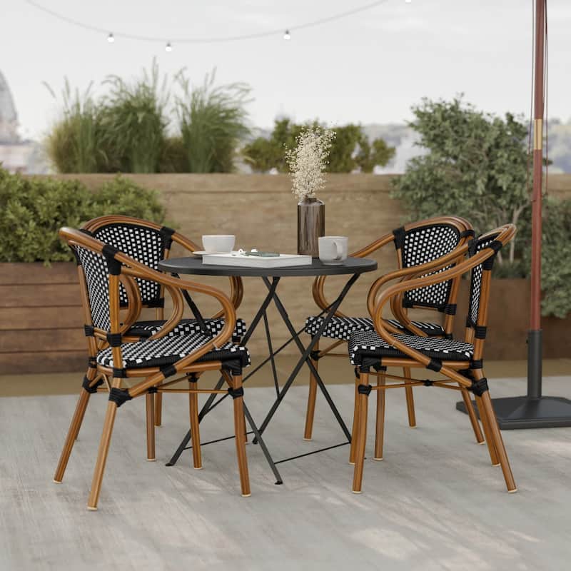 Stacking Bistro Chairs with Metal Frames