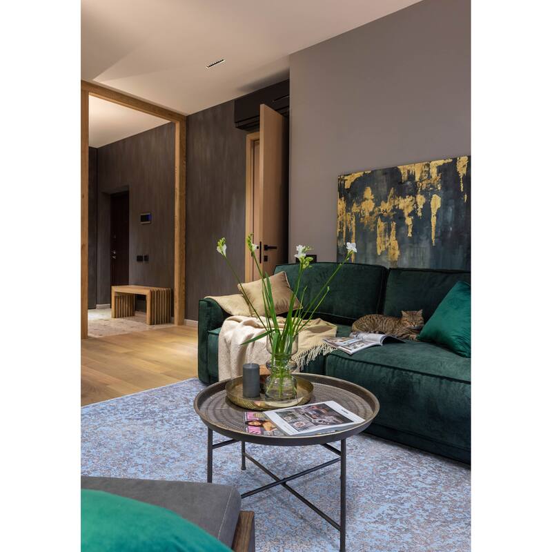 ECARPETGALLERY Hand-knotted Color Transition Blue Wool Rug - 5'3 x 5'2