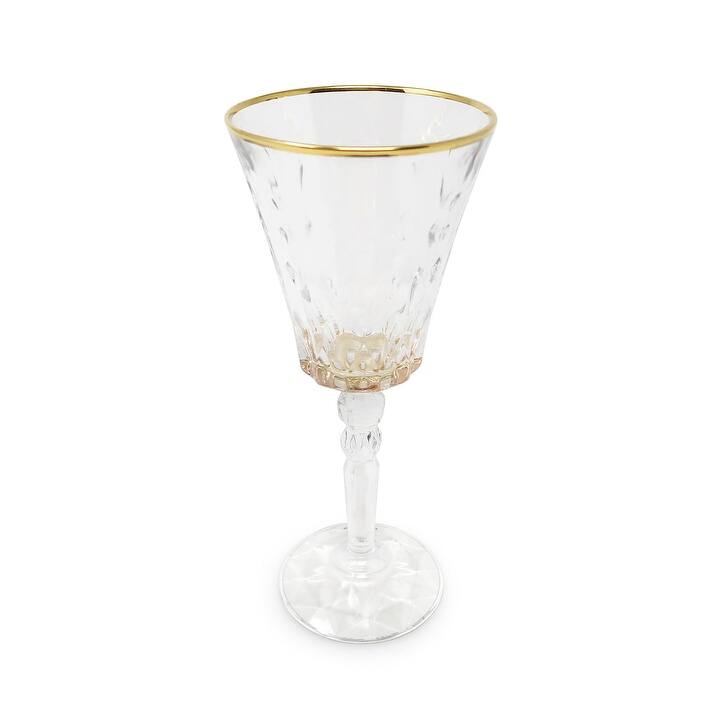 Water Glasses with Dimond Cut, Set of 6