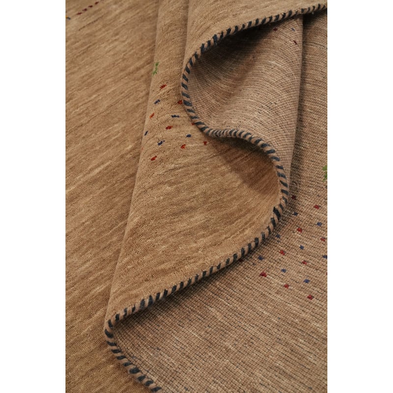Hand Knotted Oriental 100% Wool Carpet Tribal Animal Pictorial Brown Gabbeh Area Rug - 9' 6'' X 9' 10''