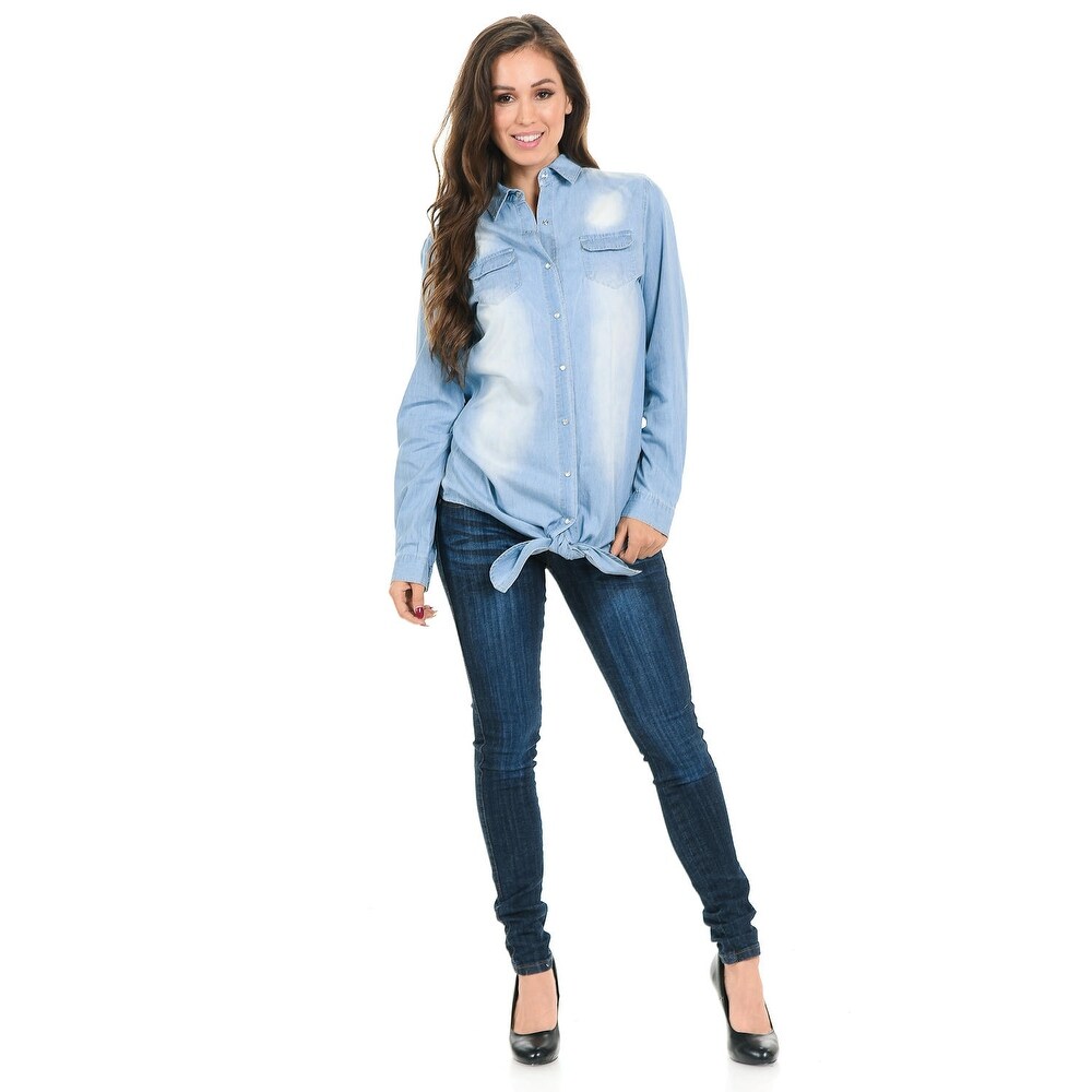 light denim blouse