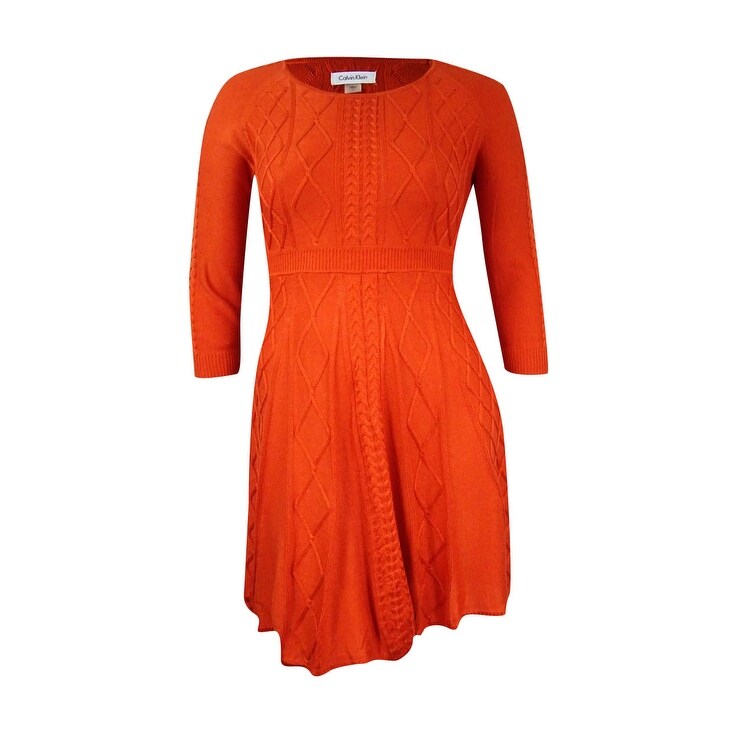 calvin klein cable knit sweater dress