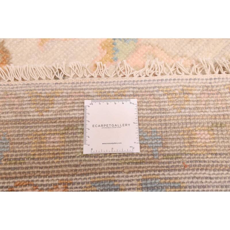 ECARPETGALLERY Hand-knotted Modern Oushak Ivory Wool Rug - 10'3 x 13'11