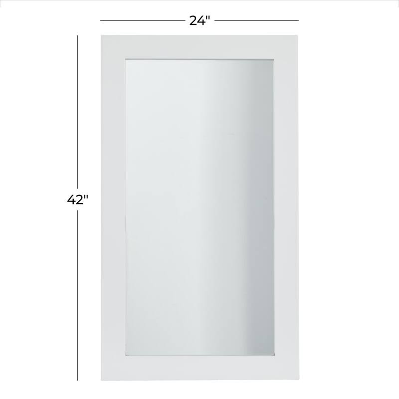 White Wooden Room Wall Mirror