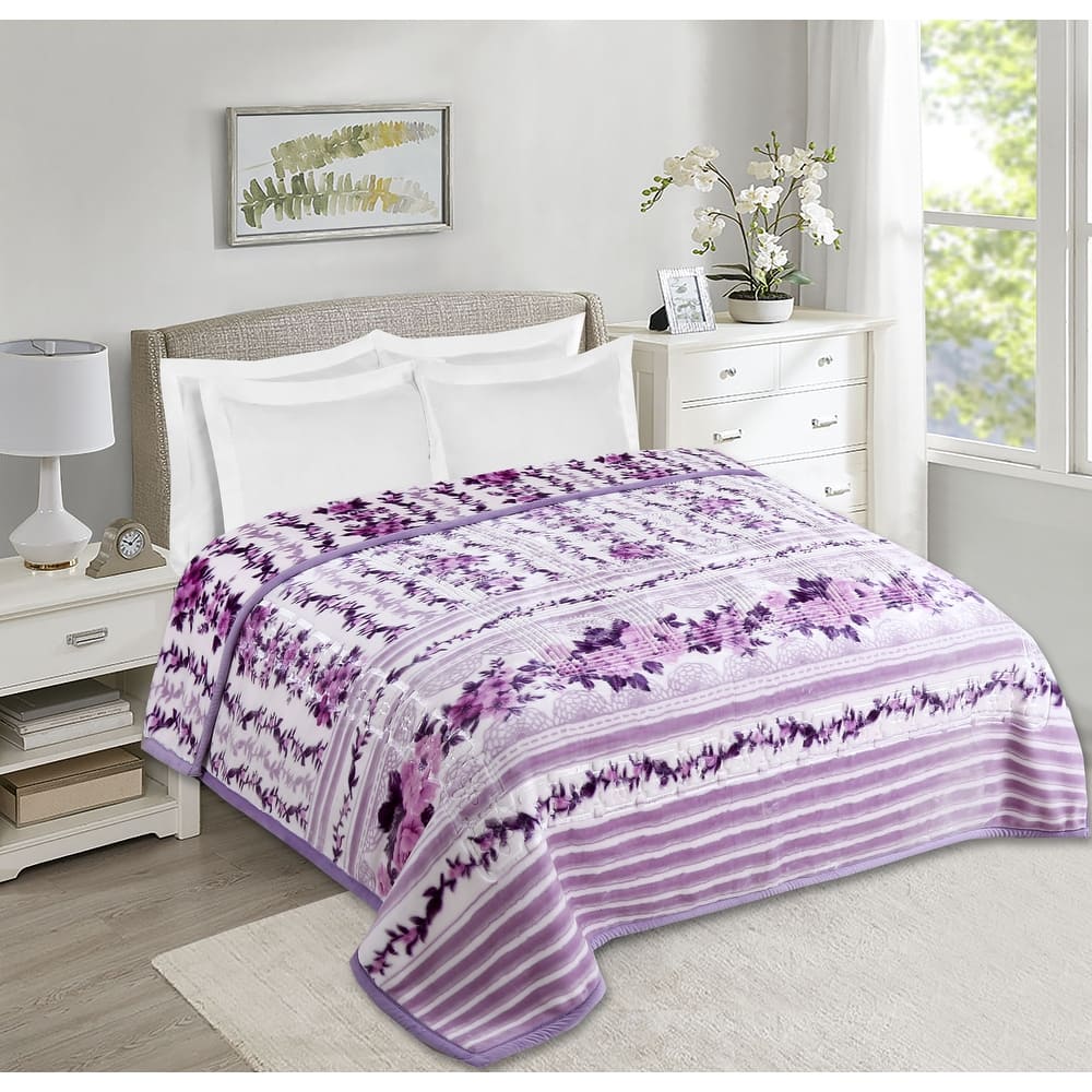 Empyrean Velvet 2 Ply Heavy Reversible Printed Raschel Blanket