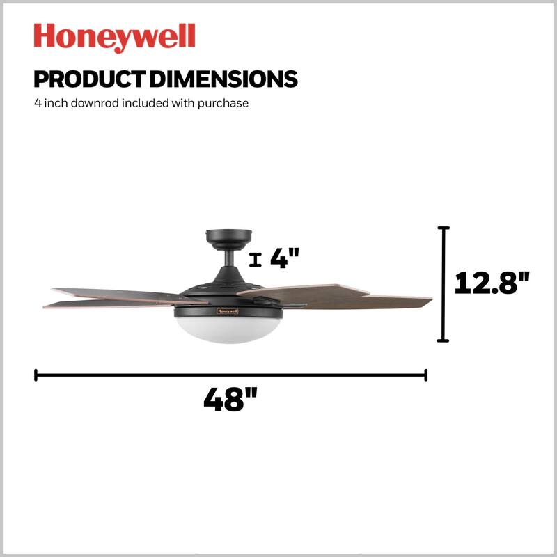 48" Honeywell Carmel Ceiling Fan with Integrated Light and Remote