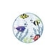 preview thumbnail 4 of 2, Ginza Six Washable Aquarium Symphony Kids Rug Round 3'