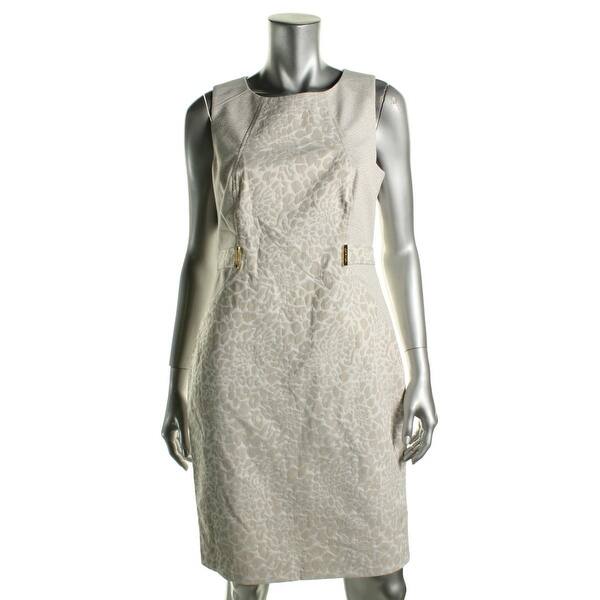 Shop Calvin Klein Womens Wear To Work Dress Jacquard Animal Print